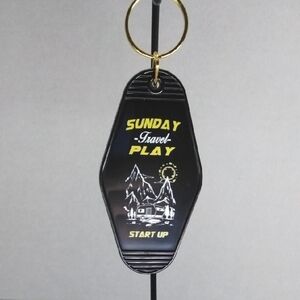 Retro Black‎ RV / Camping Keychain with Travel Design